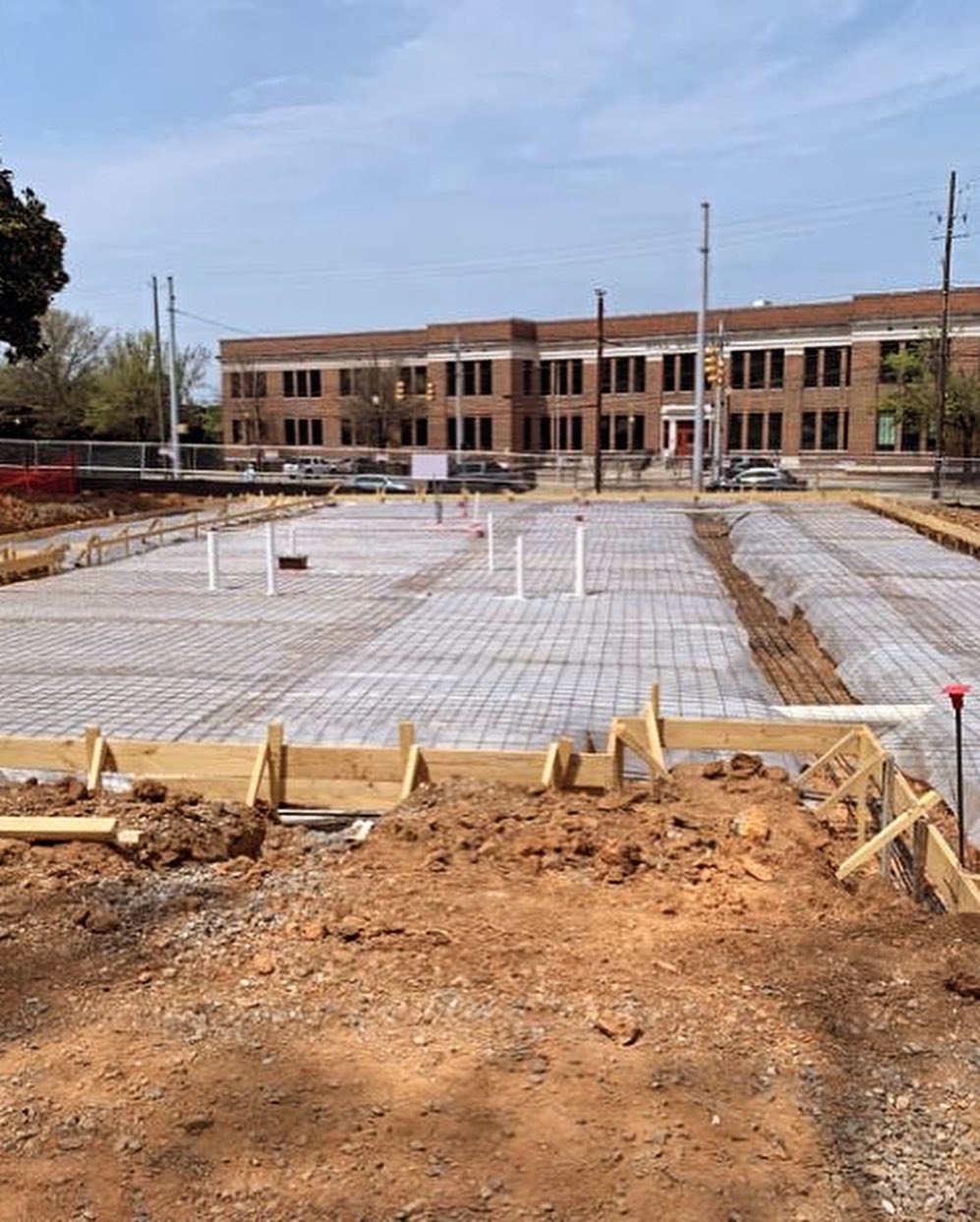 Slab formwork and rebar at The Offices at Avonwood
